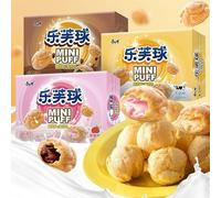 Chocolate Strawberry Cream Puffs,Desserts,Pastries,Dim Sum,Fruit Loaves,Healthy Breakfast Bread,Fruit Snacks,Instant Meal replacements,Snack Foods,Delicious Snack Gifts (Strawberry flavor,6 boxes)