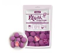 Chocolate strawberry fruit freeze-drying, Rose milk candy 60g/bag, soft cake, Candied fruit, sweet snack food, candy gift pack, instant Dim sum, leisure snack (1 pack,Rose flavor)