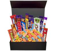 Chocolate & Sweet Gift Box - Assorted Chocolate Bars and Retro Candy Selection Gifts Box | Thank You Birthday Chocolates for Xmas Gift