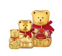 Chocolate Teddy Bears Trio 340g Total - Festive Gift Set with Large 200g Sweater Teddy, Classic 100g Teddy & Small 40g Teddy Bear - Perfect Family Chocolate Gift & Stocking Stuffers