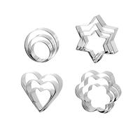 Chocolate Tools 12 Piece Cookie Printing Turning Tool Cookie Baking Printing (Silver, One Size)