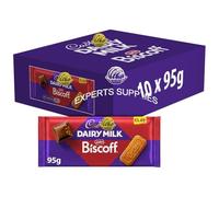 Chocolate Treat Dairy Milk Lotus Biscoff Chocolate Bar 95g, Pack of 10, Milk Chocolate with Caramelised Biscuit For Adults and kids by Experts Supplies Ltd