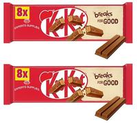 Chocolate Treat NewKit Kat 2Finger Milk Chocolate Biscuit Bar 8pack, 8 x 20.7g Pack Of 2 by Experts Supplies Ltd