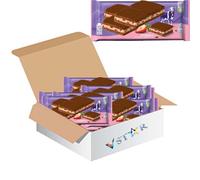 Chocolate Varieties Collection- Delicious Chocolate Snack Pack - Perfect for Sharing or On-the-Go - Mk (Half Box(11 Bars), Strawberry 100g)