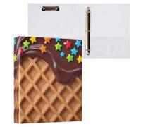 Chocolate Waffles 3 D-Ring Binder A4 1 Pack with 200 Sheet for Kids School Supplies Women Men Office