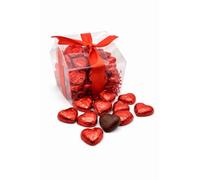 Chocolates Gift Box - Premium Milk Chocolate Hearts in Red Foil Gift Box - Family Gifts 20 Chocolate Pieces for Valentine's Day Birthday Christmas Wedding, Anniversary Celebrations Love Heart sweets