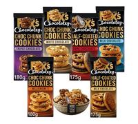 Chocolatey Choc Chunk and Half-Coated Cookies | 6 Flavours, Triple, White, Milk, Dark & Millionaire's Chocolate | Perfect For Parties, Gifting,Snack Pack For Friends And Family Sharing