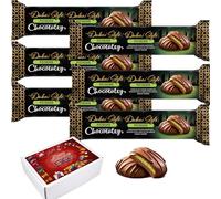 Chocolatey Dubai Style Pistachio Biscuits Pack 130g With Gift Box - fs - Melt-in-the-Mouth Creamy Centre (8 x Packs)