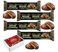 Chocolatey Dubai Style Pistachio Biscuits Pack 130g With Gift Box - fs - Melt-in-the-Mouth Creamy Centre (4 x Packs)