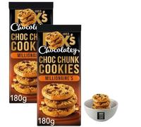 Chocolatey Half-Coated & Choc Chunk Cookies (Pack Of 2) | Dark, White, Millionaire's & Tripple Chocolate | Perfect For Parties, Snack & Gifting (Choc Chunk Millionaire's Chocolate Cookies)