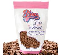 Chocolatey Mini Caramel Cups 1kg - Miniature Caramel Filled Chocolatey Shells | Gourmet Cake Sprinkles Topping for Waffles, Brownies, Blondies & Sundaes
