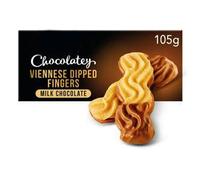 Chocolatey Viennese Milk Chocolate Dipped Fingers, All Butter Biscuits, Vegetarian Suitable, 105g