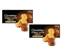 Chocolatey Viennese Milk Chocolate Dipped Fingers, All Butter Biscuits, Vegetarian Suitable, 105g,Pack Of 2