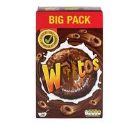 Chocolatey Wholegrain Wheat Hoops Cereal - 600g Big Pack - High Fibre Cocoa Breakfast Rings Fortified with Vitamins (Pack of 2)