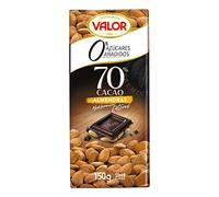 Chocolatina Chocolate Negro 70% Con Almendras Valor Sin Azucares 150g
