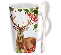 Chocolatte Mugs - Winter Berries Stag