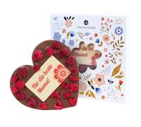 CHOCOLISSIMO - Gift mom - Mother's Day sweets - Chocolate gift for mom - Chocolate heart with raspberries - Gift idea birthday, anniversary, Christmas for mom, mother-in-law