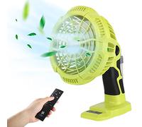 Choerinton Cordless Fan Portable Camping Fan with 300LM LED Light,9W Battery Powered Desk Fan Compatible with Ryobi 18V ONE+ Plus Lithium Battery,for Travel,Tent,Office,Home,Picnic,Barbecue,Fishing