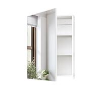 CHOEZON Bathroom Medicine Mirror Cabinet, Wall-Mounted Bathroom Vanity with Mirror, Medicine Cabinet with Storage Function, Hanging Storage Cabinet, Adjustable Shelves, White