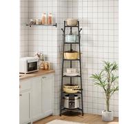 CHOEZON Pot Racks, 6-Tier Cookware Stand, Triangle Shelf Storage Tower for Kitchen, Pans Pots Storage Rack, Metal Wire Shelf Organizer, Corner Shelf, for Kitchen, Living Room, Black DTPR15BB