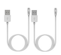Chofit (2-Pack) Chargers Compatible with Livall BH60SE/BH51T/BH51M/BH50T/BH50M/BH62/MT1 Charger, 60cm 100cm USB Magnetic Smart Bike Helmet Charging Cable Cord (White, 60mm)