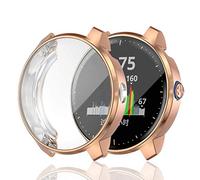 Chofit Cases for Vivoactive 3 Music Protective Case, Screen Protector Cover Soft TPU Plated Cover All-Around Bumper Shell Compatible with Garmin Vivoactive 3 Music GPS Smartwatch (Rose gold)