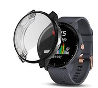 Chofit Cases for Vivoactive 3 Music Protective Case, Screen Protector Cover Soft TPU Plated Cover All-Around Bumper Shell Compatible with Garmin Vivoactive 3 Music GPS Smartwatch (Black)