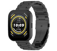 Chofit Metal Straps Compatible with Amazfit Bip 5 Strap, Stainless Steel Replacement 22mm Bands Business Wristband for Bip 5 (Black)