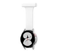 Chofit Nurse Fob Straps Compatible with Garmin Forerunner 165/Vivoactive 5/Venu Sq 2 Strap, Soft Silicone Pin Watch Brooch 20mm Bands for Venu 2 Plus/Approach S42 (White)