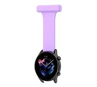 Chofit Nurse Fob Straps Compatible with Garmin Venu 3 45mm/Venu 2 45mm/Vivoactive 4 Strap, Soft Silicone Pin Watch Brooch 22mm Bands for Darth Vader/Forerunner 265 255 (Lilac)
