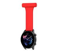 Chofit Nurse Fob Straps Compatible with Garmin Venu 3 45mm/Venu 2 45mm/Vivoactive 4 Strap, Soft Silicone Pin Watch Brooch 22mm Bands for Darth Vader/Forerunner 265 255 (Red)