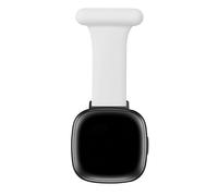 Chofit Nurse Watch Brooch Straps Compatible with Fitbit Versa 4 Bands, Soft Silicone Pin Fob 20mm Strap Watch Band Accessories for Versa 4/Sense 2/Versa 3/Sense (White)