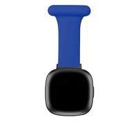 Chofit Nurse Watch Brooch Straps Compatible with Fitbit Versa 4 Bands, Soft Silicone Pin Fob 20mm Strap Watch Band Accessories for Versa 4/Sense 2/Versa 3/Sense (Dark Blue)