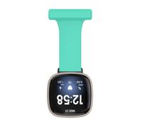 Chofit Nurse Watch Brooch Straps Compatible with Fitbit Versa 4 Bands, Soft Silicone Pin Fob 20mm Strap Watch Band Accessories for Versa 4/Sense 2/Versa 3/Sense (Teal)