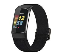 Chofit Replacement Straps Compatible with Fitbit by Google Charge 6 Strap, Elastic Nylon Woven Sport Arm Bands Wristband for Charge 6 Activity Tracker (Black01)