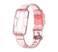 Chofit Straps Compatible with Fitbit Luxe/Ace 3/Ace 2/Inspire HR/Strap, TPU Plastic Transparent Crystal Replacement Wristband Arm Band (Pink)