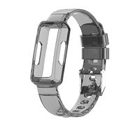 Chofit Straps Compatible with Fitbit Luxe/Ace 3/Ace 2/Inspire HR/Strap, TPU Plastic Transparent Crystal Replacement Wristband Arm Band (Transparent Black)