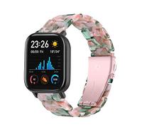 Chofit Straps Compatible with Popglory Strap, 20mm Resin Replacement Wristband Band Colorful Bracelet Accessories for Popglory Smart Watch (Pink-Green)