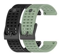 Chofit Straps Compatible with Suunto 9 Peak Pro/Vertical Strap, 2-Pack Soft Silicone Sport Replacement Air-Hole Band Wristband for Suunto 9 Peak Pro/Vertical (Black+Light Green)
