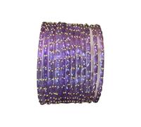 CHOHAN'S Raindrop Glass Bangles Set of 12 Lightweight Traditional Indian Bangles for Women & Girls, Skin Friendly Multi-Color Ethnic Jewellery for Weddings (Lilac, 5.7, Centimeters)