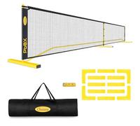 Choiana Portable Pickleball Net with Wheels Easy Set Up Court Lines, Pickleball Net Outdoor Regular Size Set Driveway 22ft Pickle Ball Nets with Durable Metal Frame PE Knited Net for Home Backyard by