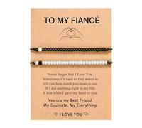 Choice Message Couple 8 Jewellery Pinky Promise Matching Bracelet for Couples Man Distance Relationship Gifts for Women Men Cute Couple Gifts Stainless Bracelets Moon Mom Rings, one size, Plastic, No