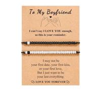 Choice Message Couple 8 Jewellery Pinky Promise Matching Bracelet for Couples Man Distance Relationship Gifts for Women Men Cute Couple Gifts Stainless Bracelets Moon Mom Rings, one size, Plastic, No