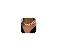 choice of all Chunky Gold Necklace Choker Necklace for Women Statement Necklace Gold Chain Necklace Layered Stack Necklace Christmas Gifts Stocking Stuffers, Adjustable, Metal, No Gemstone
