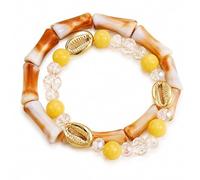 choice of all Colorful Chunky Beaded Bracelet for Women Boho Irregular Bangles Summer Beach Jewelry Outfits Shirts Accessories, One Size, Stone, no gemstone