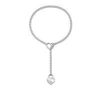 choice of all Heart Slip Chain Necklace O-ring Slip Chain Necklace for Women Lariat Y Pandent Necklace Punk Gothic Jewelry Gifts, Metal, No Gemstone