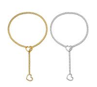 choice of all Heart Slip Chain Necklace O-ring Slip Chain Necklace for Women Lariat Y Pandent Necklace Punk Gothic Jewelry Gifts, Metal, No Gemstone