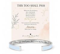 choice of all This Too Shall Pass Bracelet Inspirational Bangle Cuff Bracelet with Message Card Encouragement Inspirational Gifts for Family Friends, One Size, Zinc, no gemstone