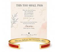 choice of all This Too Shall Pass Bracelet Inspirational Bangle Cuff Bracelet with Message Card Encouragement Inspirational Gifts for Family Friends, One Size, Zinc, no gemstone