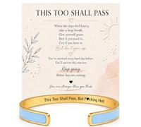 choice of all This Too Shall Pass Bracelet Inspirational Bangle Cuff Bracelet with Message Card Encouragement Inspirational Gifts for Family Friends, One Size, Zinc, no gemstone